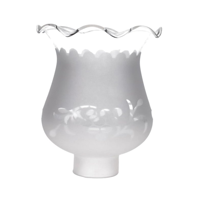 B&P Lamp 1 5/8 Inch Fitter Colonial Style Frosted and Etched Design Glass Lamp Shade for Vintage and Antique Style Globes - Image 2